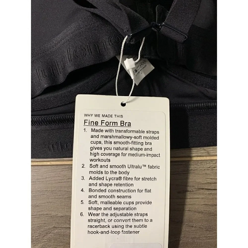 New Women's Lululemon Fine Form Bra - Black - $78 MSRP -